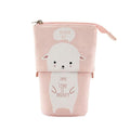 Angoo [Fun] Pen Pencil Bag Case, Cartoon Cute Cat Bear Sheep Canvas Fold Standing Holder Stationery Organizer Kids Gift A6445 - GigaShopBrasil