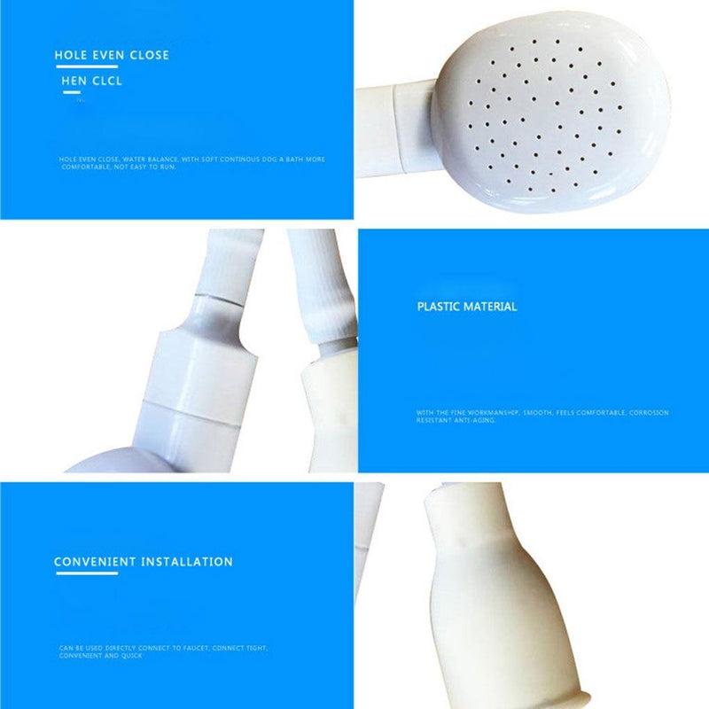 Portable Handheld Splash Shower Pet Dog Cat Shower Spray Hose Tub Sink Faucet Attachment Washing Sprinkler Head Kit Bath Tools - GigaShopBrasil